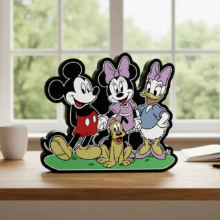 Lampara Velador Led 3d Disney Blanco Negro