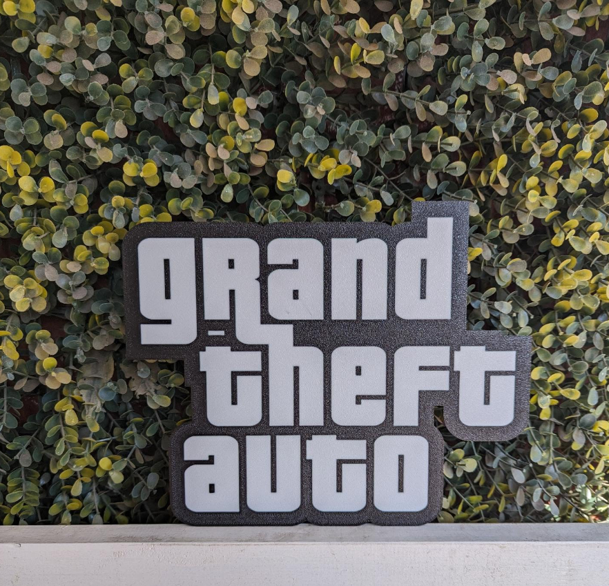 Lampara Velador Led 3d Rockstar Gta Blanco Negro - Image 2