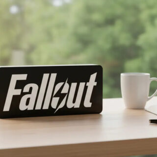 Lampara Velador Led 3d Fallout Negro Blanco