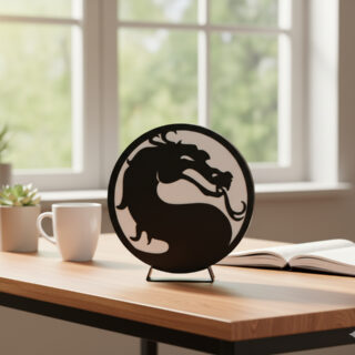 Lampara Velador Led 3d Mortal Kombat Negro Blanco