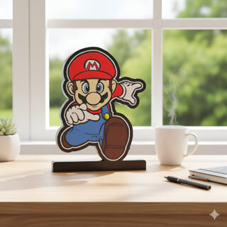 Lampara Velador Led 3d Mario Bros Negro Blanco