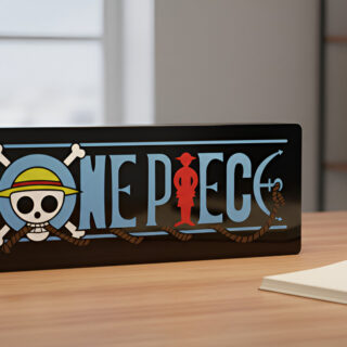 Lampara Velador Led 3d One Piece Letrero Negro Blanco