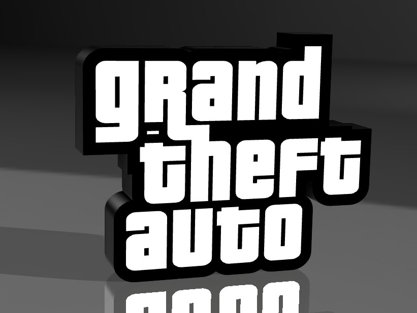 Lampara Velador Led 3d Rockstar Gta Blanco Negro - Image 3