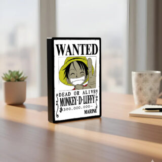 Lampara Velador Led 3d Luffy One Piece Casatridimensional Negro Blanco