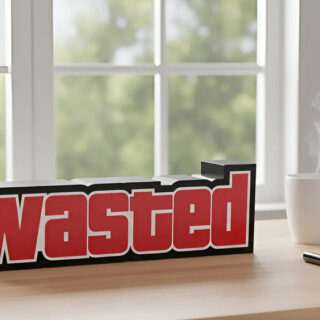 Lampara Velador Led 3d Gta Wasted Negro Blanco