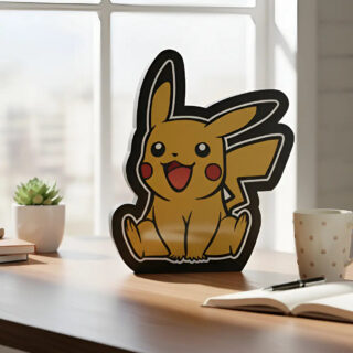 Lampara Velador Led 3d Pikachu Negro Blanco