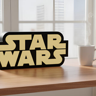 Lampara Velador Led 3d Starwars Negro Blanco