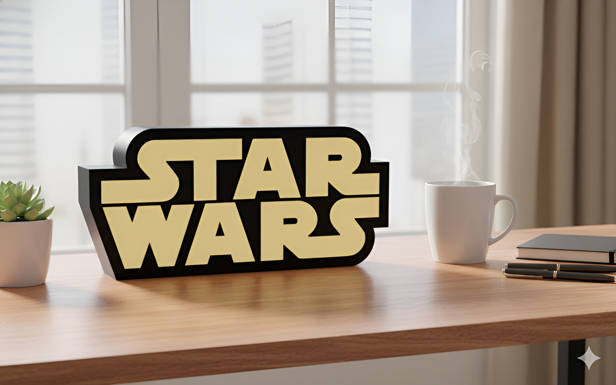 Lampara Velador Led 3d Starwars Negro Blanco