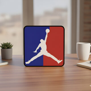 Lampara Velador Led 3d Jordan Negro Blanco