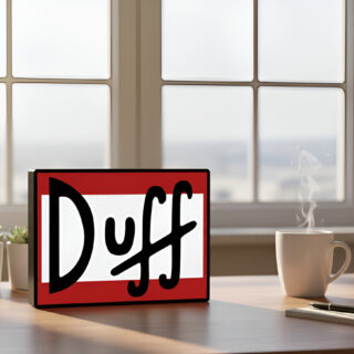 Lampara Velador Led 3d Duff Simpsons Negro Blanco