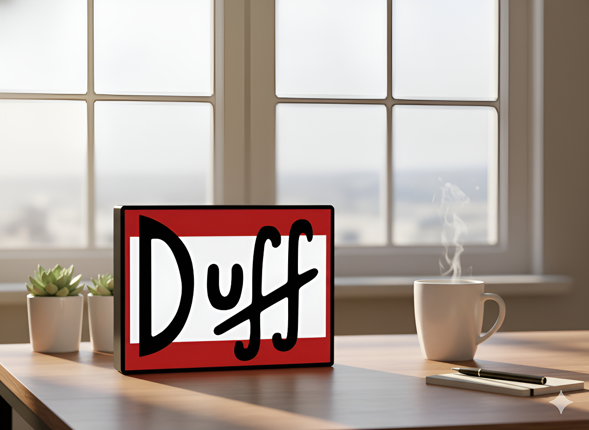 Lampara Velador Led 3d Duff Simpsons Negro Blanco