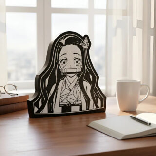 Lampara Velador Led 3d Nezuko Negro Blanco