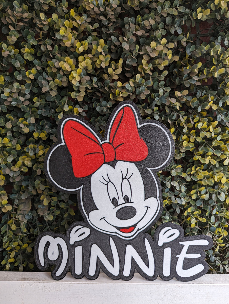 Lampara Velador Led 3d Minnie Disney Negro Blanco - Image 2