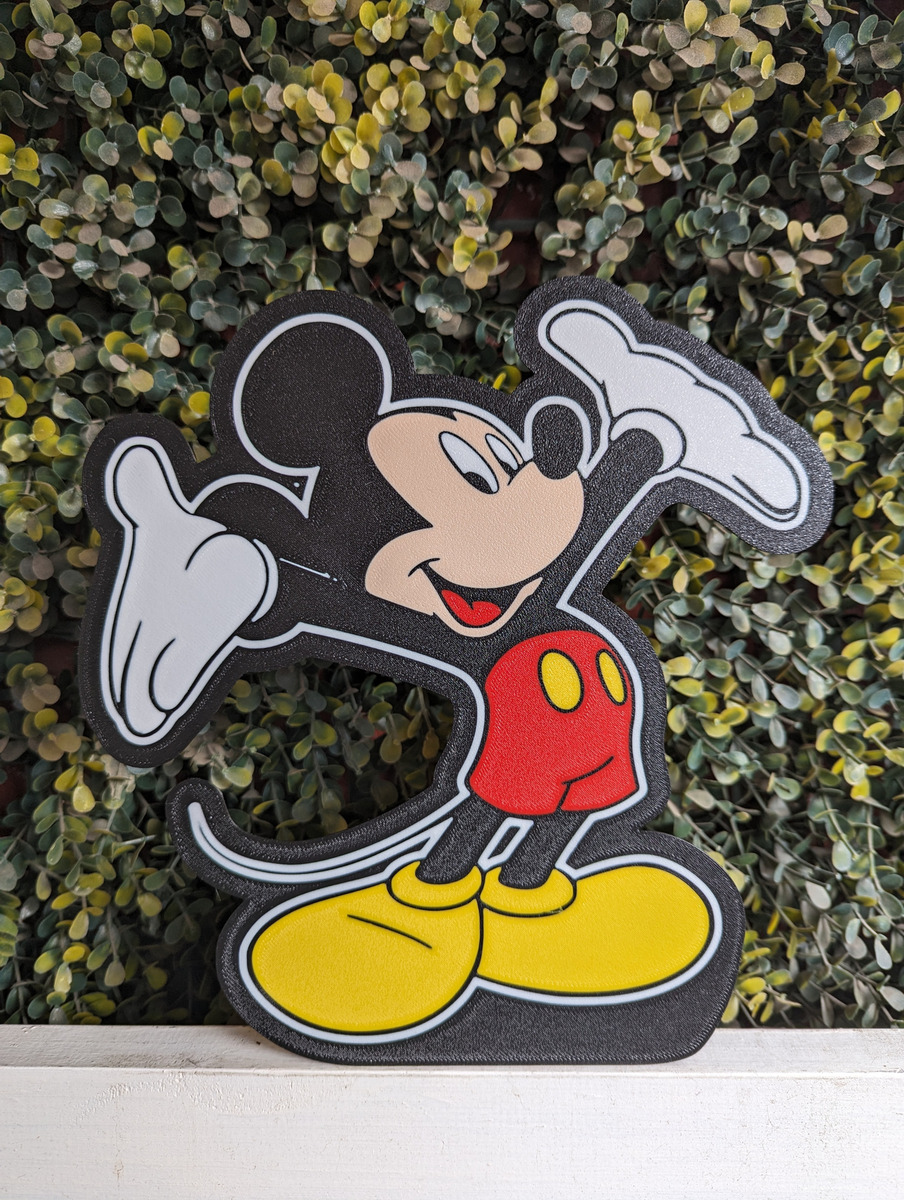 Lampara Velador Led 3d Mickey Mouse Negro Blanco - Image 2