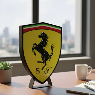 Lampara Velador Led 3d Ferrari Negro