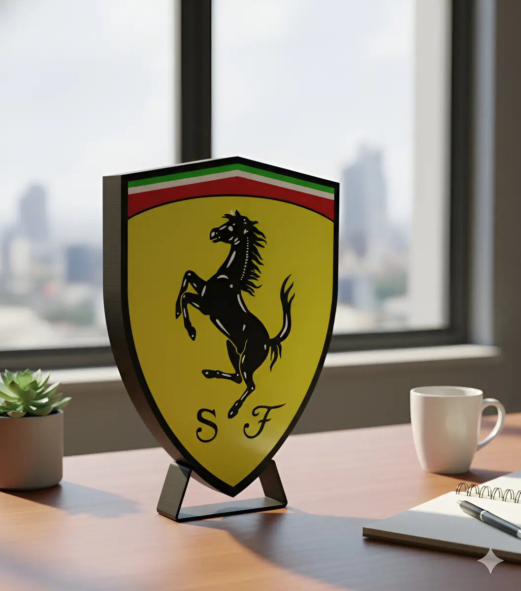 Lampara Velador Led 3d Ferrari Negro