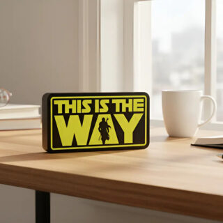 Lampara Velador Led 3d Mandalorian This Is The Way Negro Blanco