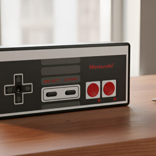 Lampara Velador Led 3d Lampara Joystick Nintendo Nes Negro Blanco