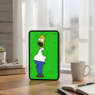 Lampara Velador Led 3d Homero Arbusto Negro Blanco