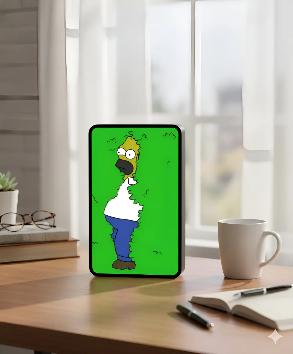 Lampara Velador Led 3d Homero Arbusto Negro Blanco